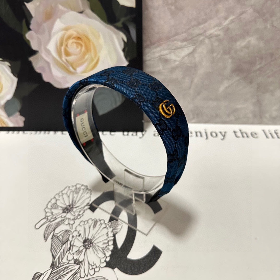 BLUE MONOGRAM CANVAS HAIRBAND 369306