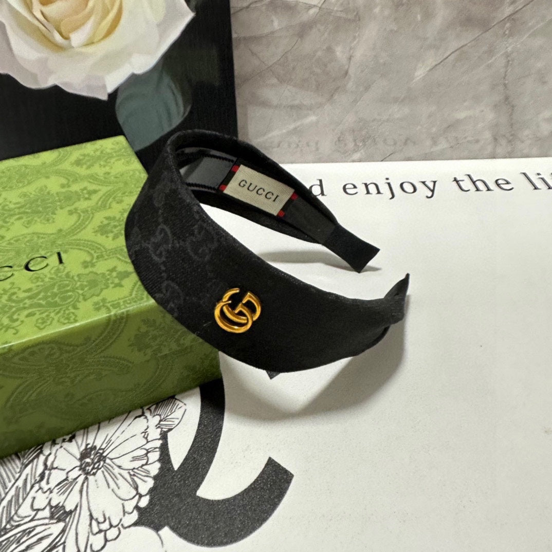 BLACK MONOGRAM CANVAS HAIRBAND 369310