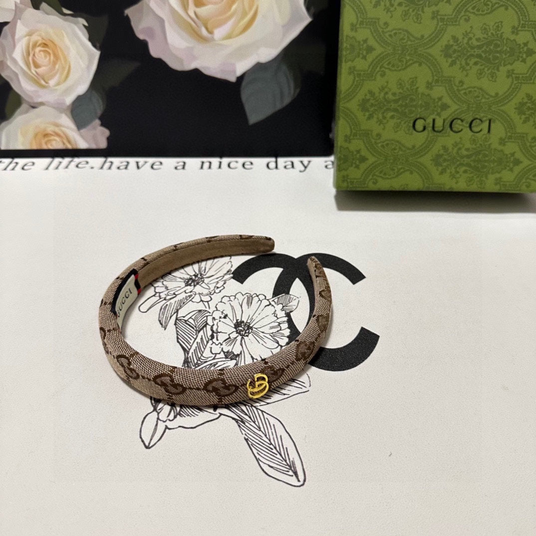 HAIRBAND IN BEIGE AND EBONY CANVAS 432816