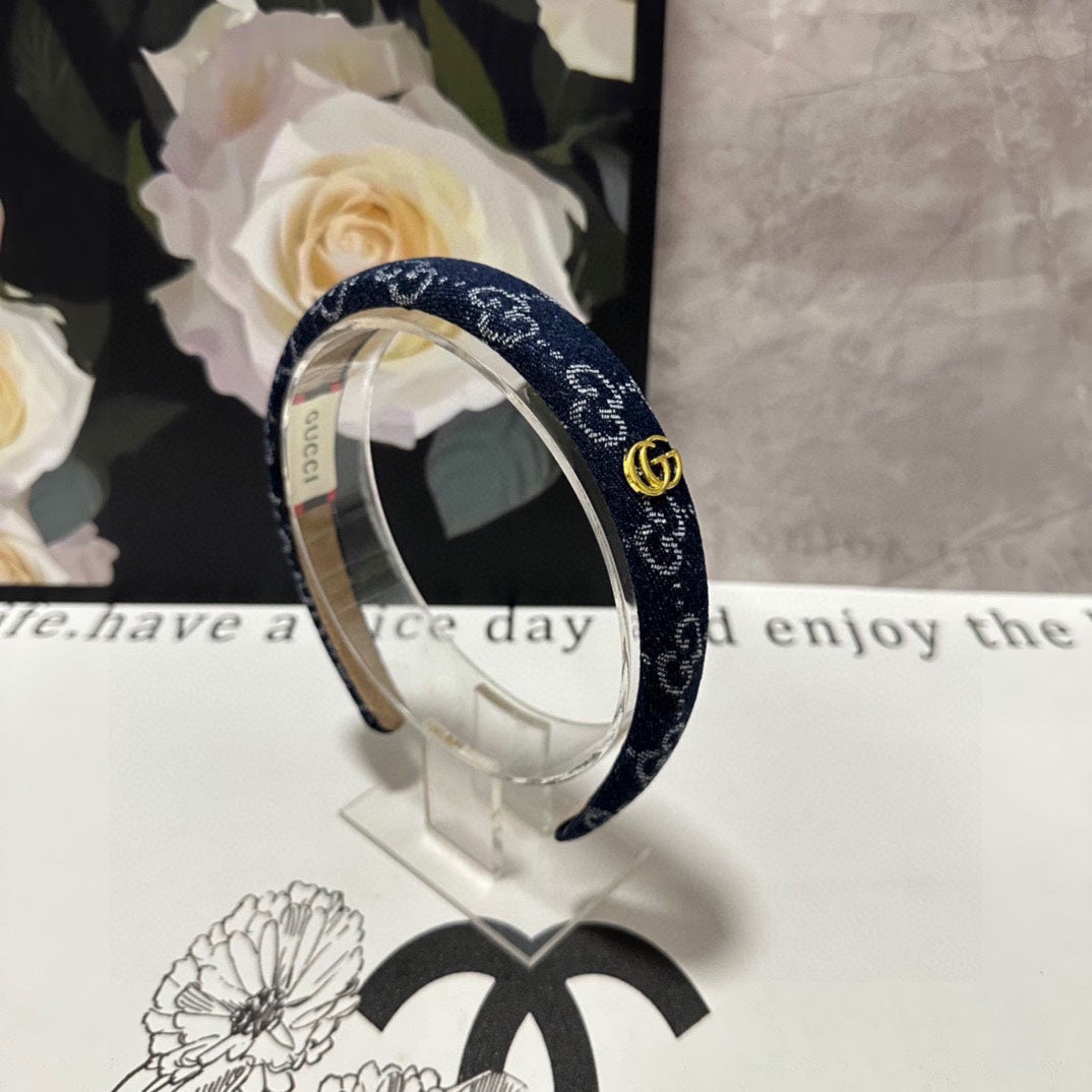 HAIRBAND IN MIDNIGHT BLUE DENIM 432817