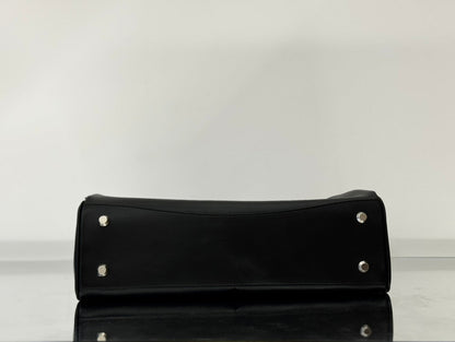 RODEO LARGE BAG 40 IN BLACK SMOOTH CALFSKIN SILVER HARDWARE