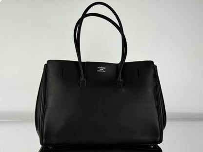 BEL AIR CARRY ALL BAG 29 IN BLACK NAPPA LAMBSKIN SILVER HARDWARE