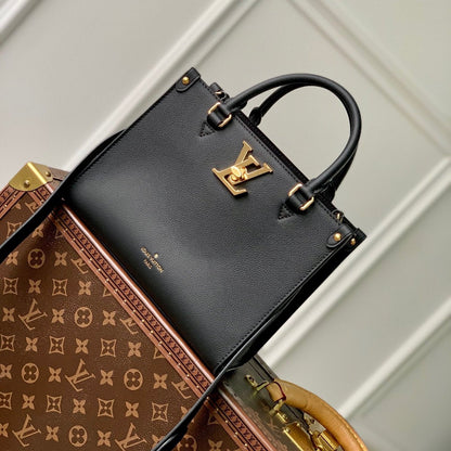 LOCK & GO BAG 24 IN BLACK GRAIN CALFSKIN