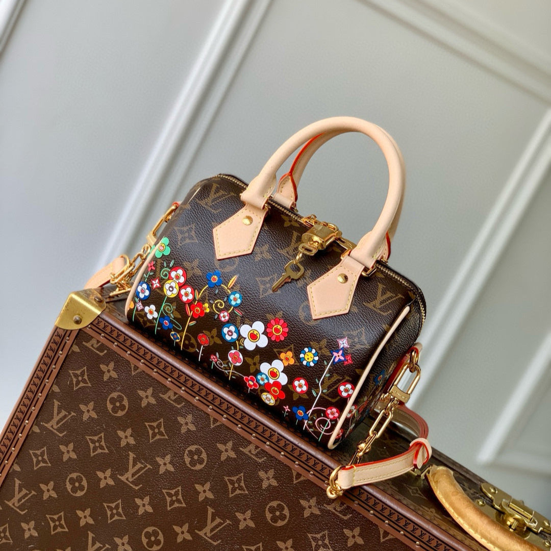 SPEEDY BANDOULIÈRE 20 BAG IN MULTICOLOR FLORAL CANVAS
