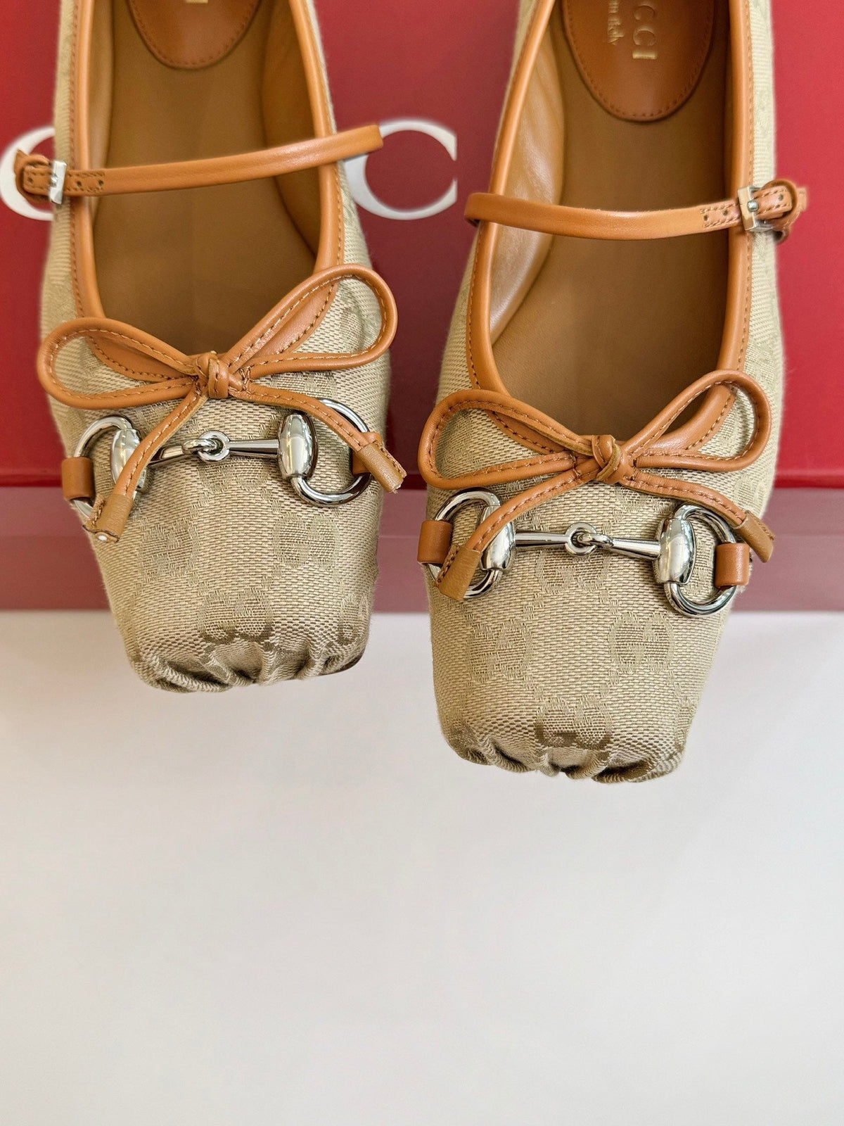 GG BALLET FLAT TORTILLA FABRIC