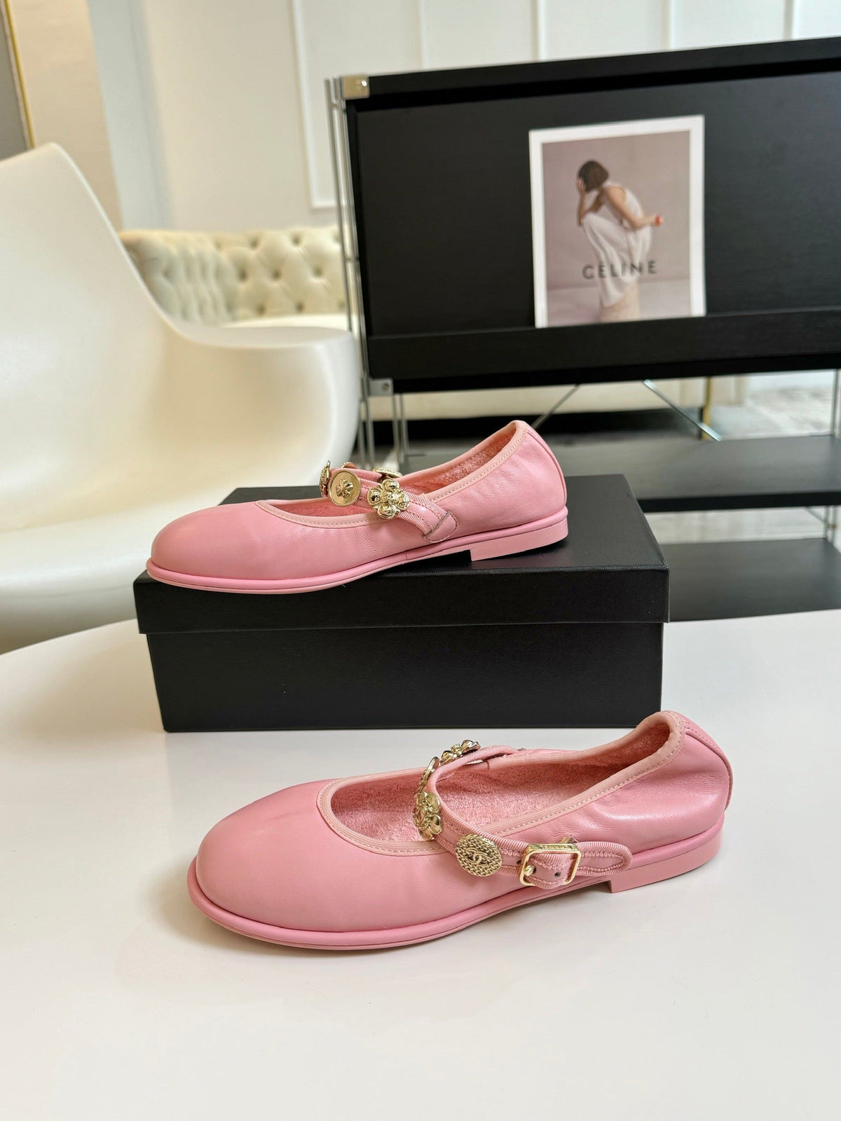 MARY JANE SHOES LIGHT PINK SHEEPSKIN