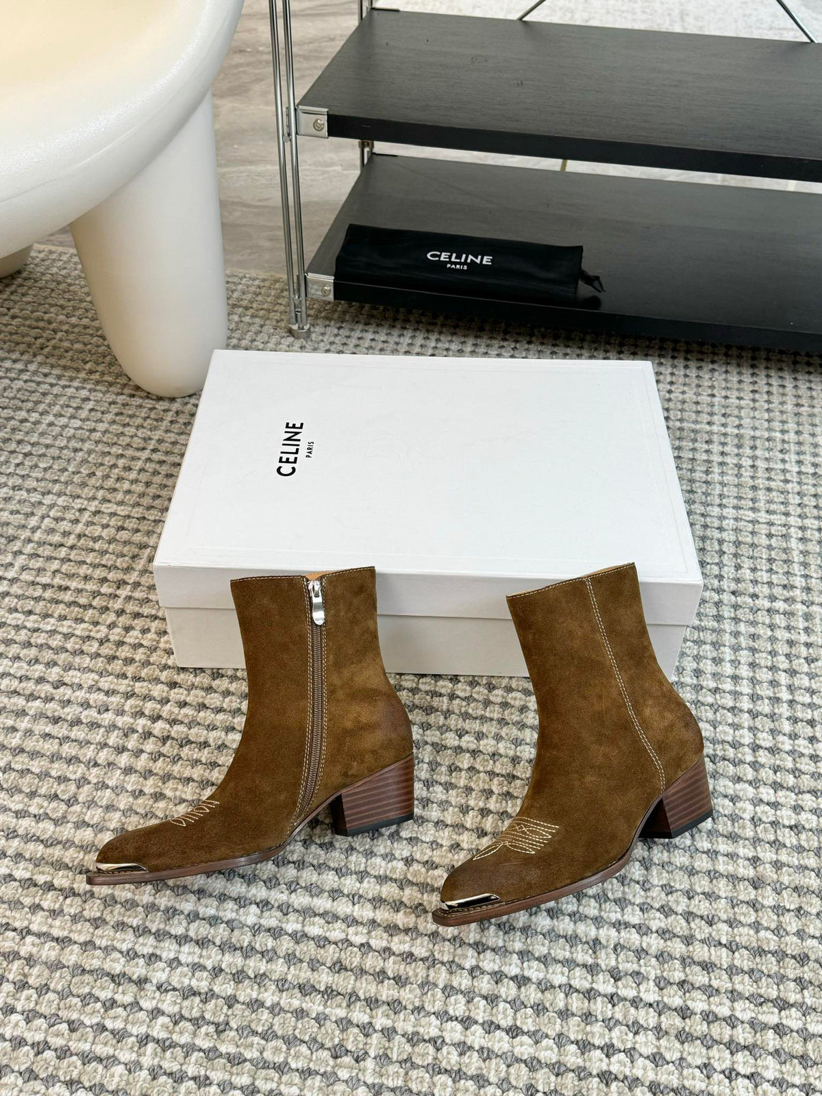 ANKLE BOOTS 45 MM IN MOCHA BROWN SUEDE