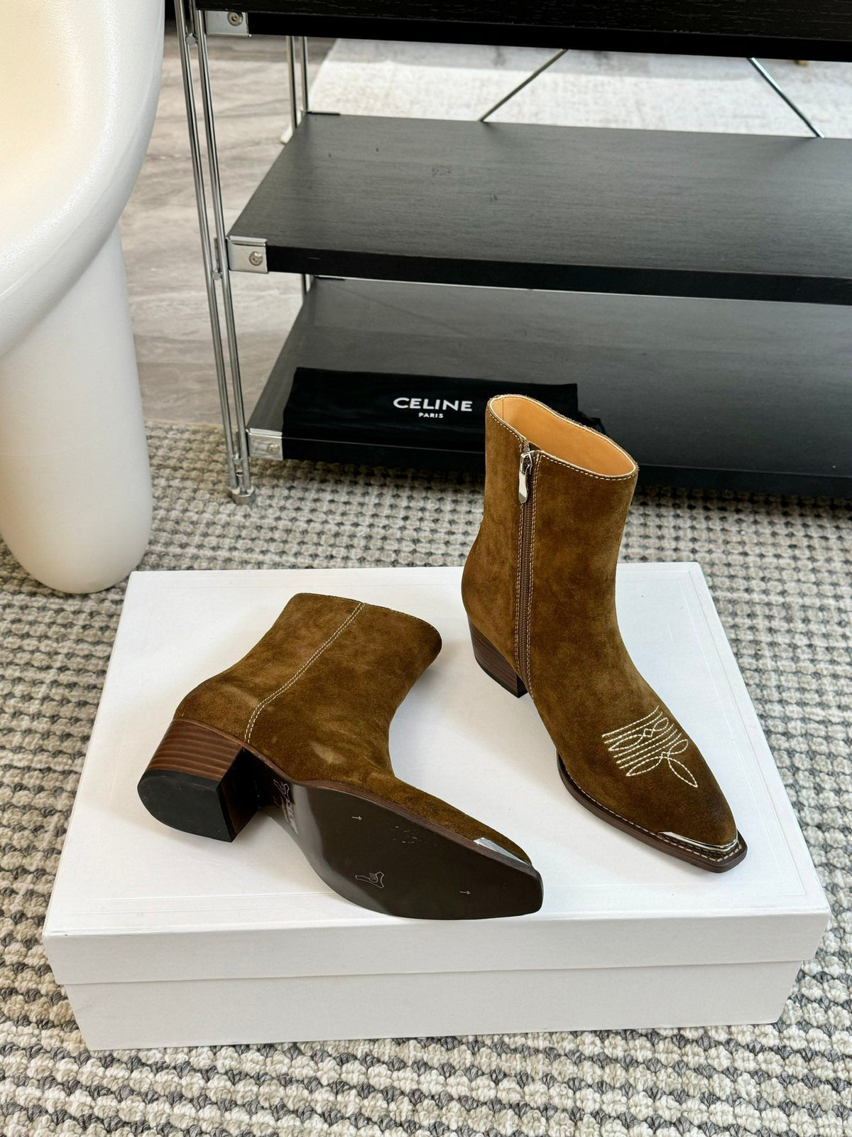 ANKLE BOOTS 45 MM IN MOCHA BROWN SUEDE