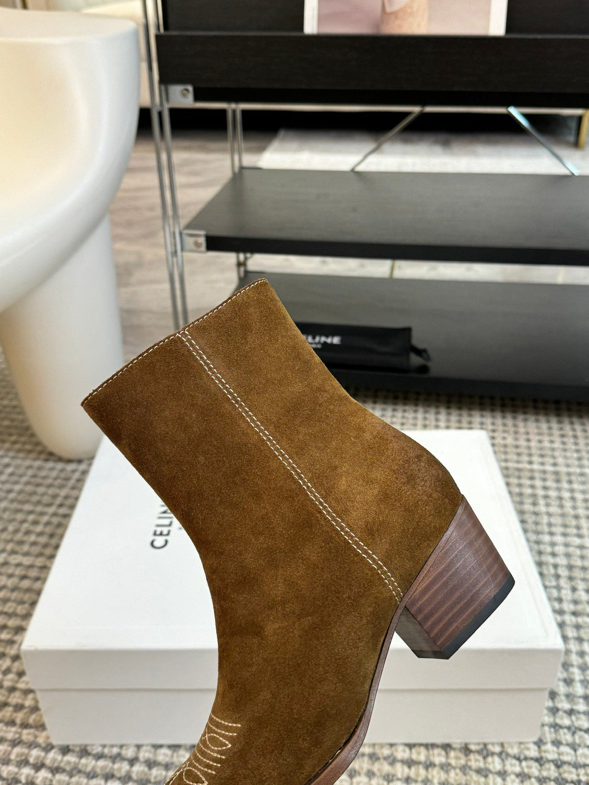 ANKLE BOOTS 45 MM IN MOCHA BROWN SUEDE