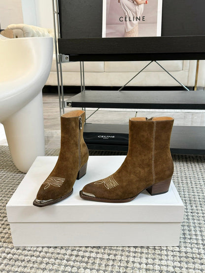ANKLE BOOTS 45 MM IN MOCHA BROWN SUEDE