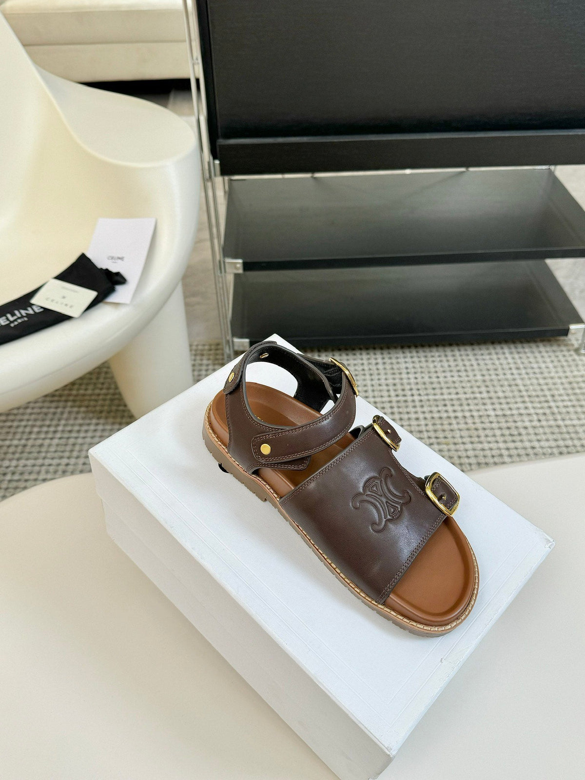 MINO SANDAL IN CHOCOLATE BROWN CALFSKIN