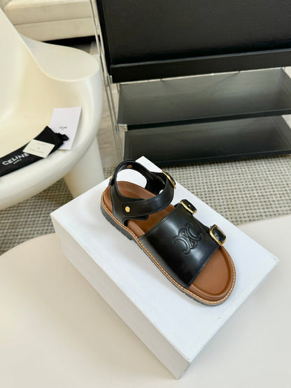 MINO SANDAL IN BLACK CALFSKIN
