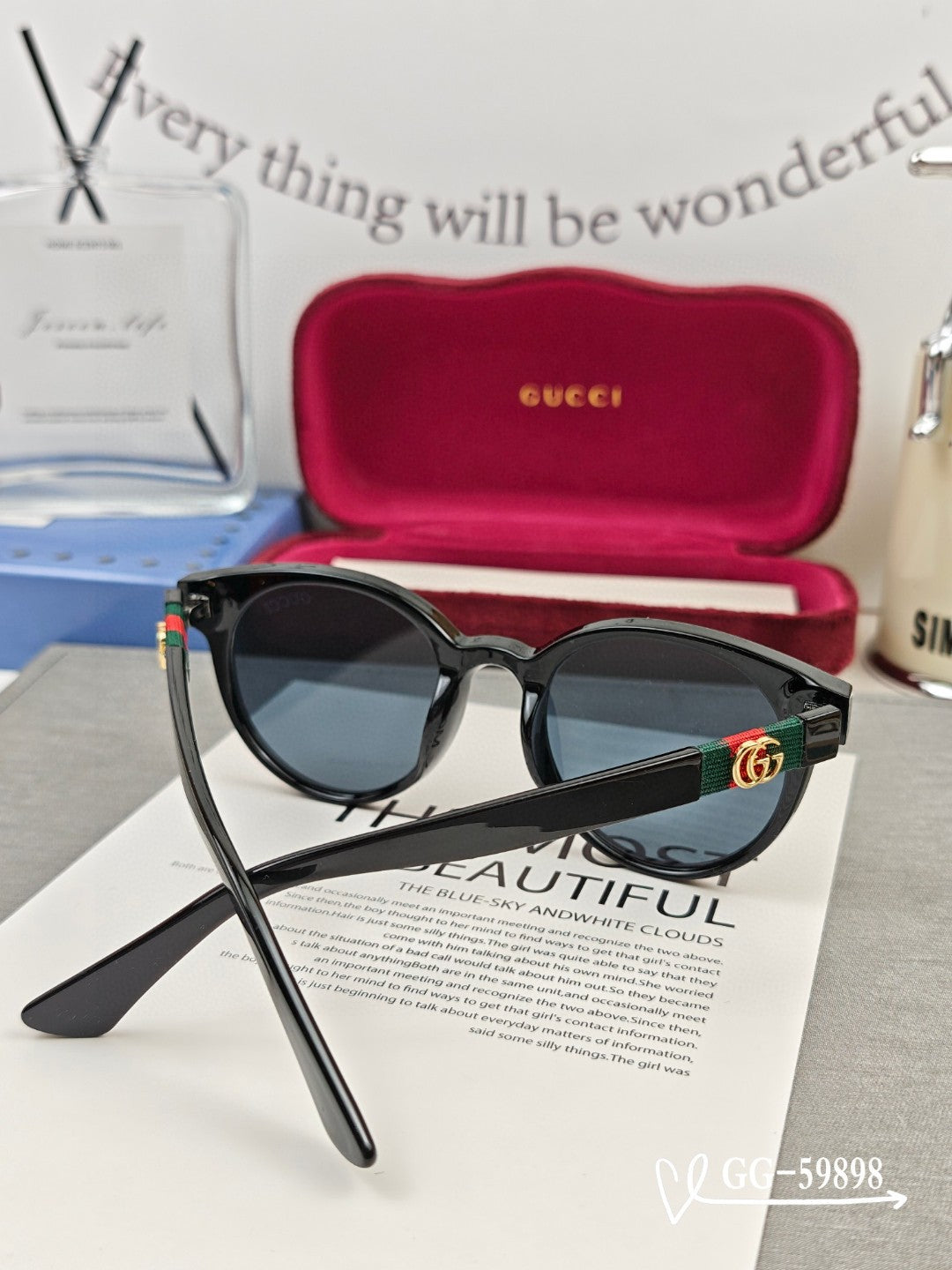 ROUND FRAME SUNGLASSES 59898 IN ACETATE