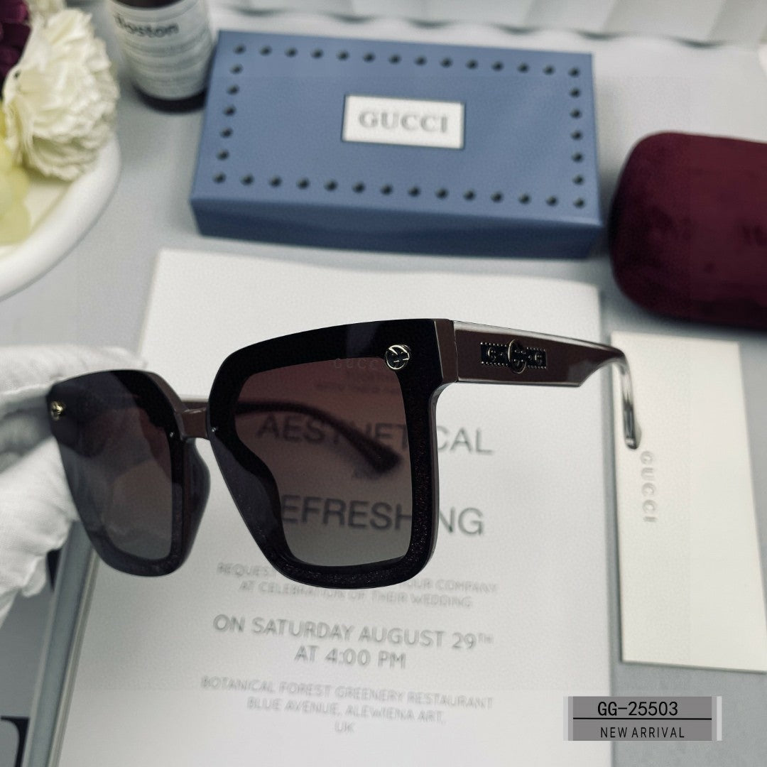 EMBOSSED LOGO SQUARE FRAME SUNGLASSES 25503 IN ACETATE