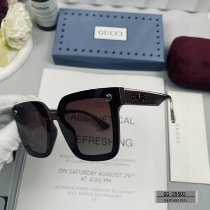 EMBOSSED LOGO SQUARE FRAME SUNGLASSES 25503 IN ACETATE