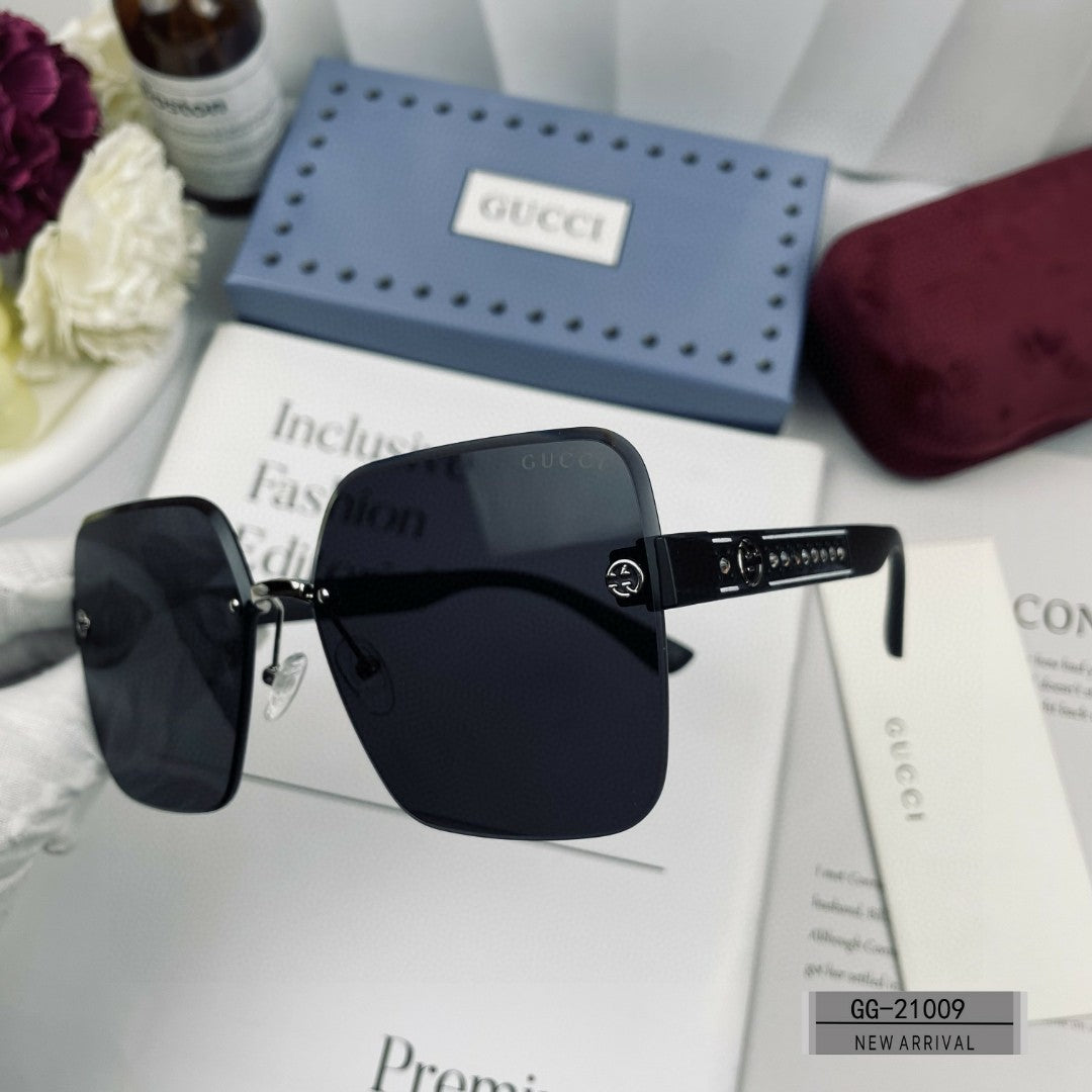 CRYSTAL STUDDED SQUARE FRAME SUNGLASSES 21009 IN ACETATE