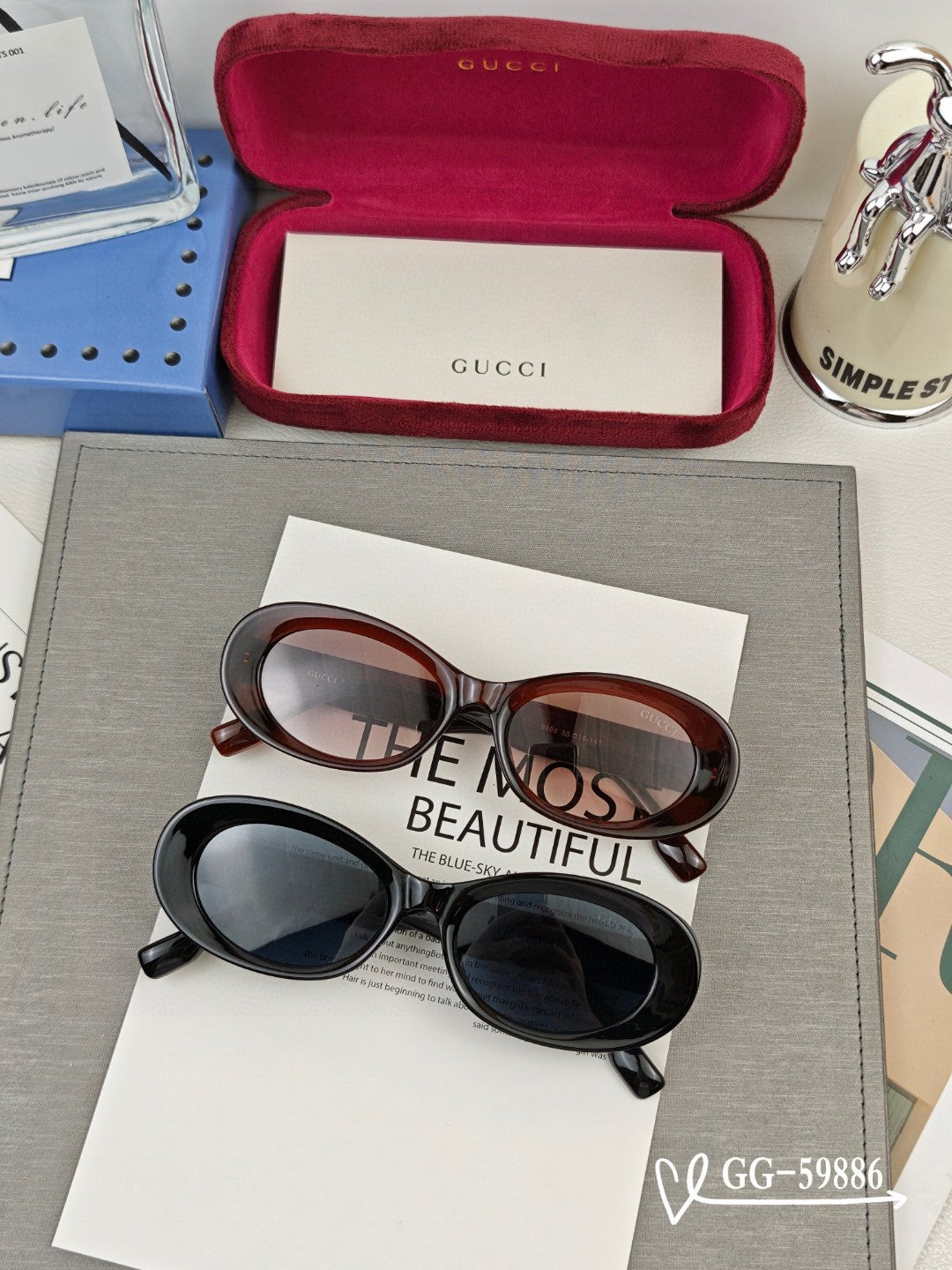 OVAL FRAME SUNGLASSES 59886 IN ACETATE