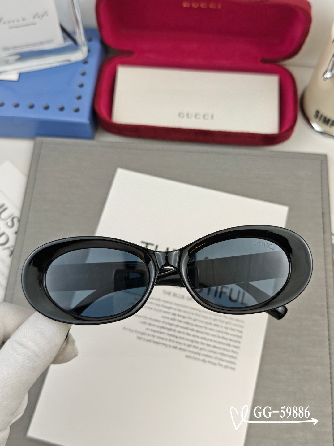 OVAL FRAME SUNGLASSES 59886 IN ACETATE