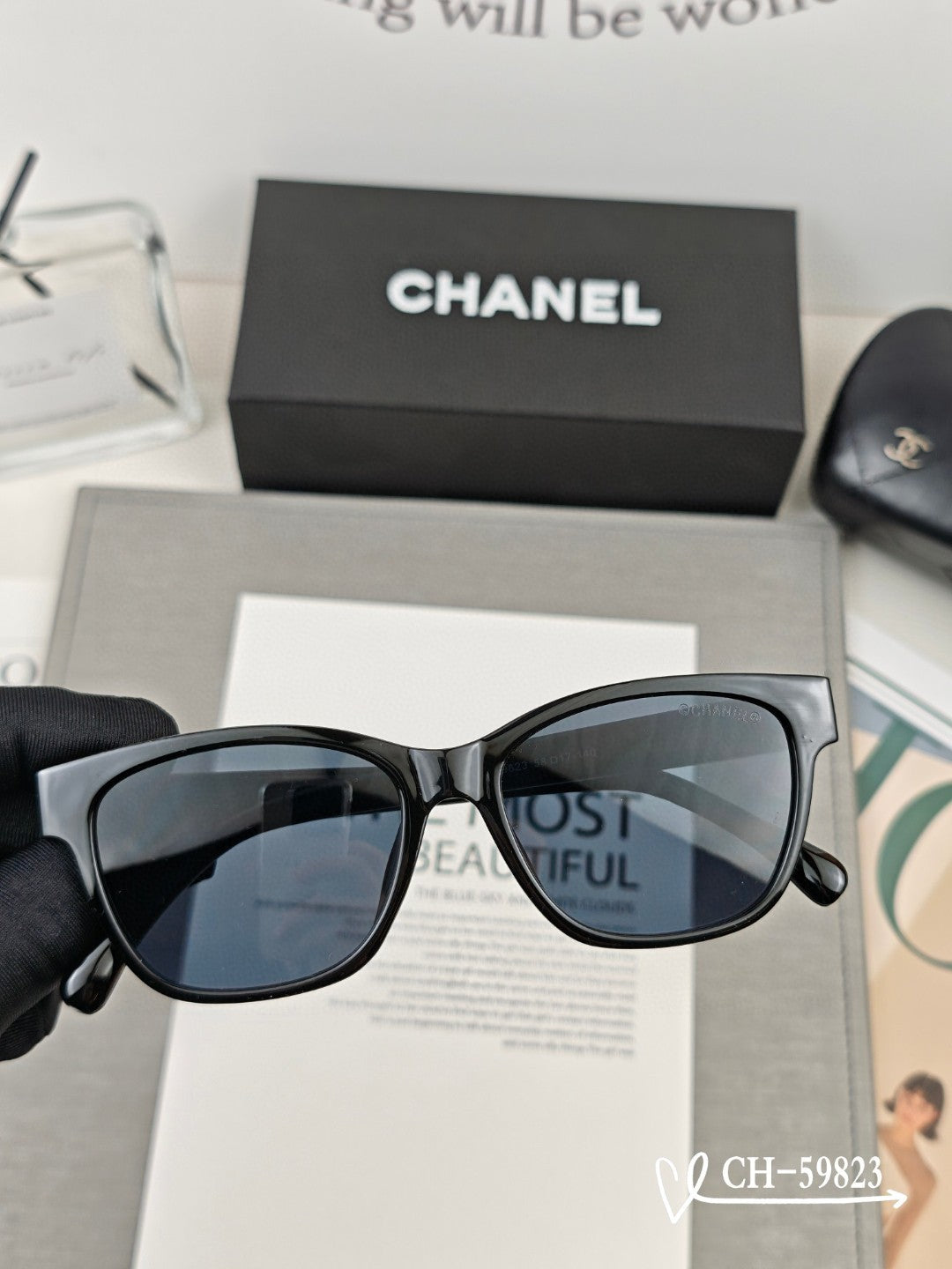 SQUARE SUNGLASSES 59823 IN ACETATE