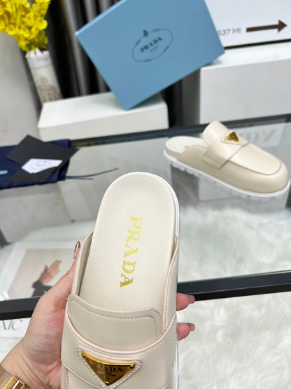 SABOTS MULES BEIGE CALFSKIN