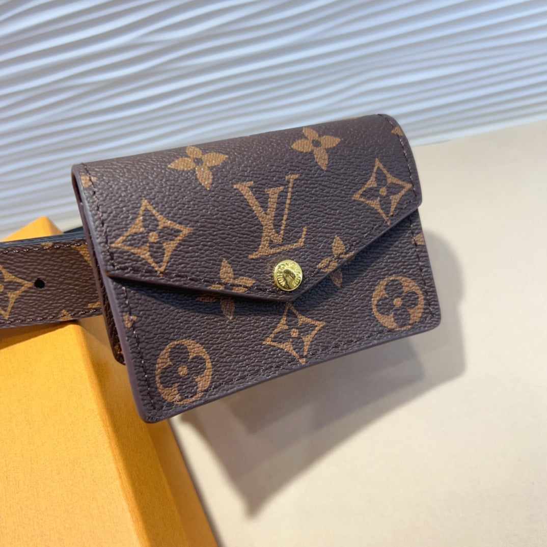 LV Daily Multi Pocket 30mm Belt Bag Brown Leather
