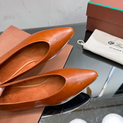 LP REBECCA BALLERINAS GLOSSY CARAMEL CALFSKIN
