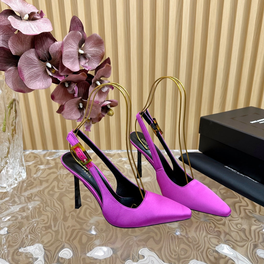 SL DUNE SLINGBACK PUMPS PINK SATIN