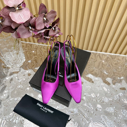 SL DUNE SLINGBACK PUMPS PINK SATIN