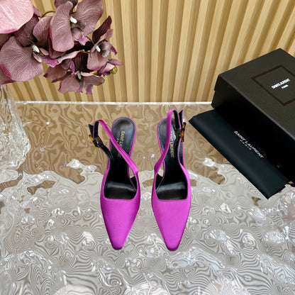 SL DUNE SLINGBACK PUMPS PINK SATIN