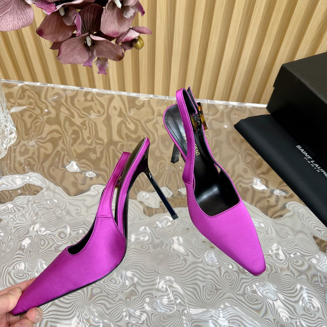 SL DUNE SLINGBACK PUMPS PINK SATIN