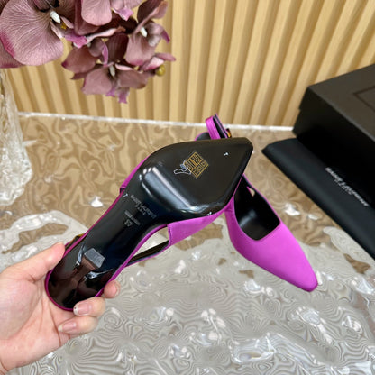 SL DUNE SLINGBACK PUMPS PINK SATIN