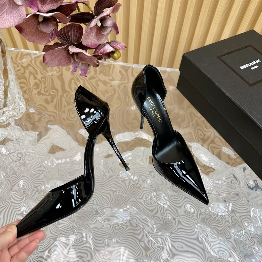 SL STILETTO PUMP BLACK POLISHED CALFSKIN