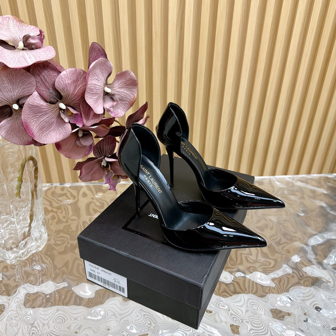 SL STILETTO PUMP BLACK POLISHED CALFSKIN