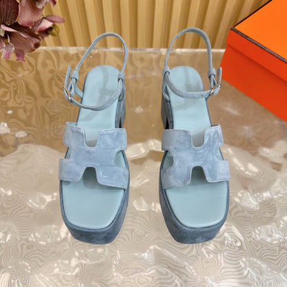 JAM 30 SANDAL IN SAPPHIRE BLUE VELVET