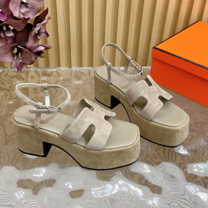 JAM 30 SANDAL IN TORTILLA BROWN VELVET