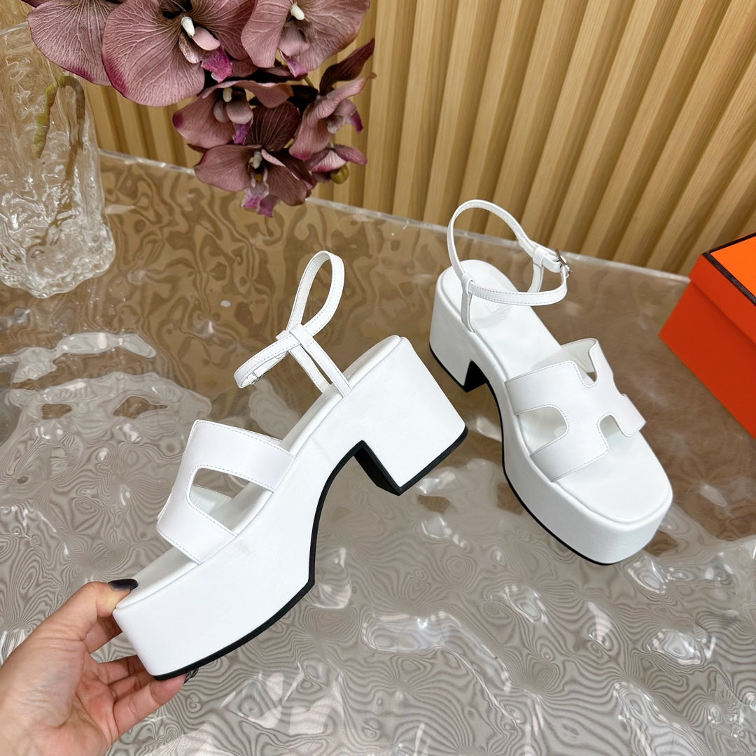 JAM 30 SANDAL IN WHITE CALFSKIN