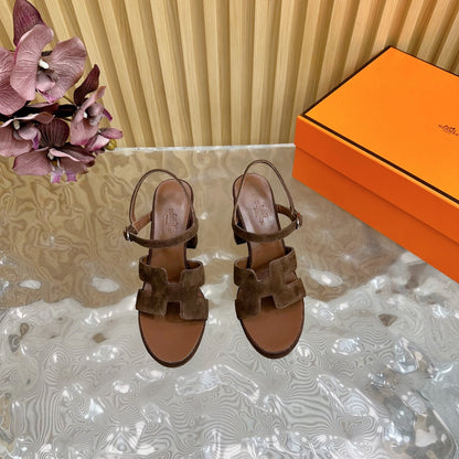JAZZ 90 SANDAL IN WALNUT BROWN SUEDE