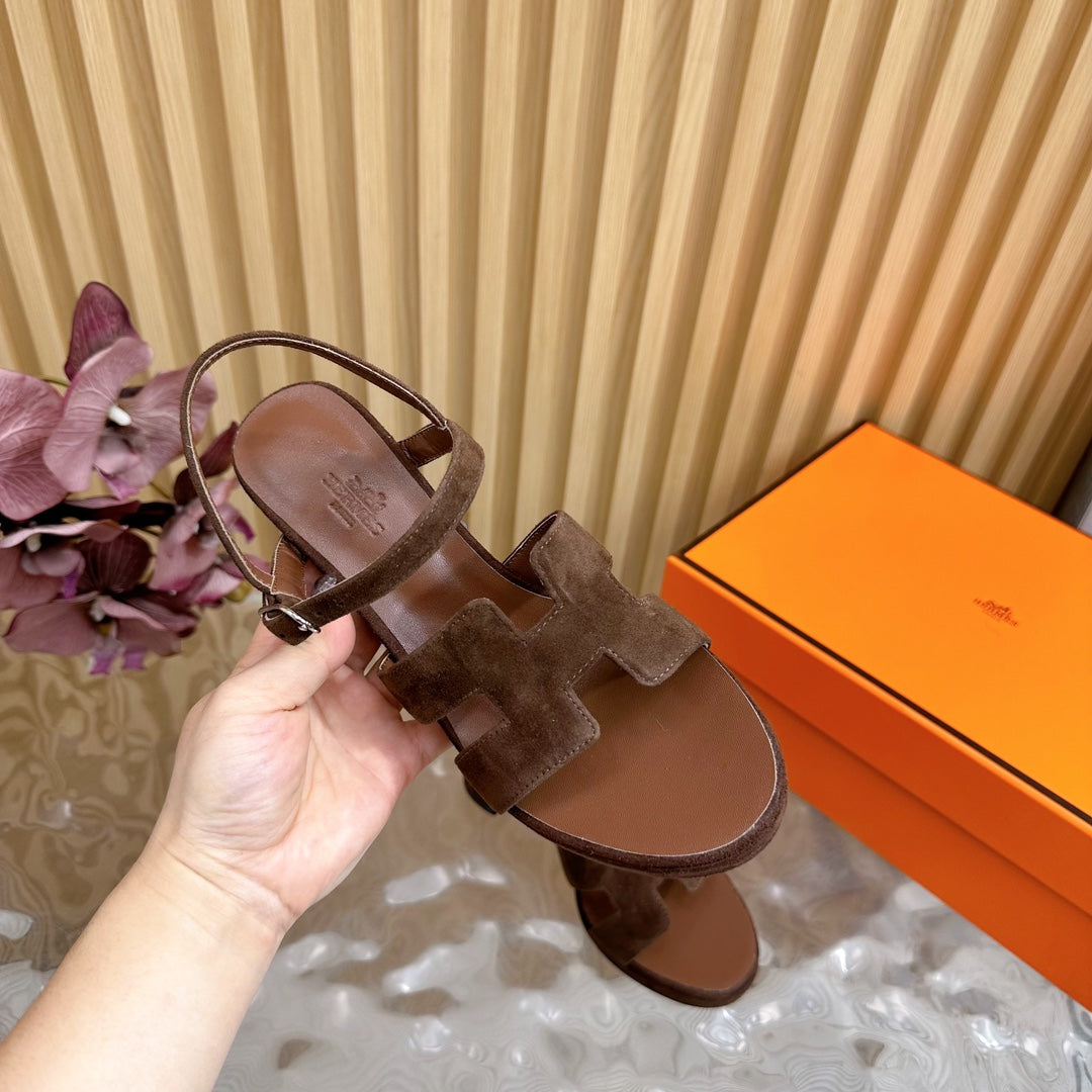 JAZZ 90 SANDAL IN WALNUT BROWN SUEDE