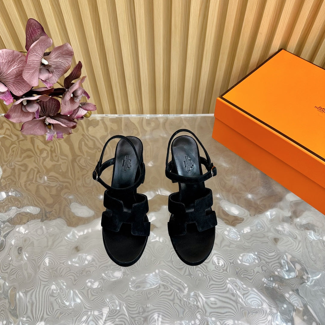 JAZZ 90 SANDAL IN BLACK SUEDE