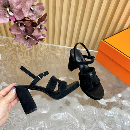JAZZ 90 SANDAL IN BLACK SUEDE