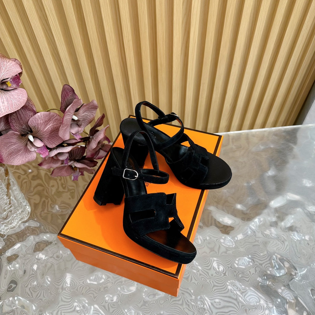 JAZZ 90 SANDAL IN BLACK SUEDE
