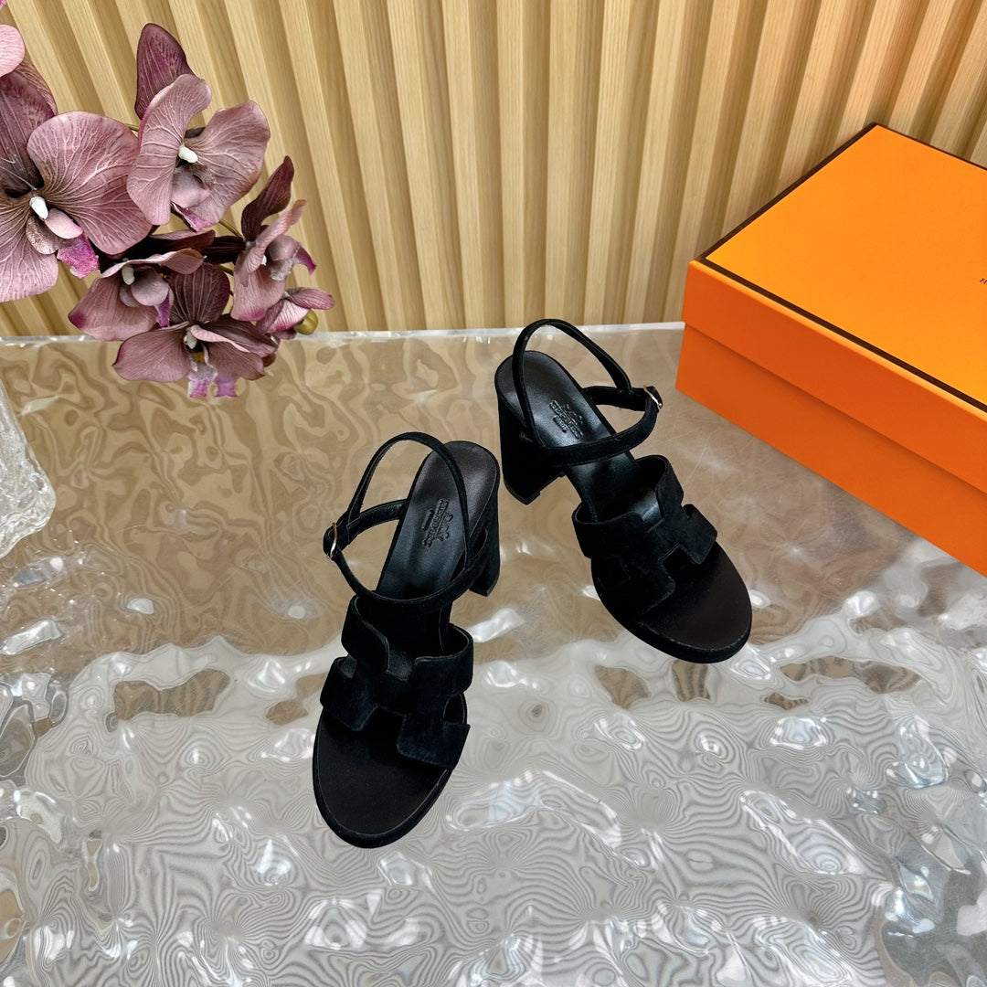 JAZZ 90 SANDAL IN BLACK SUEDE