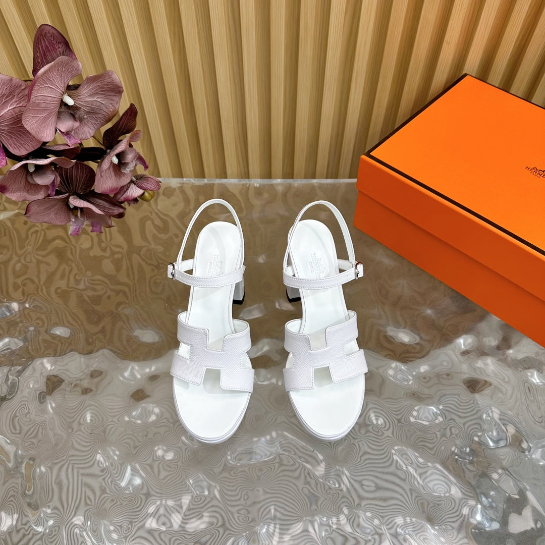 JAZZ 90 SANDAL IN WHITE CALFSKIN