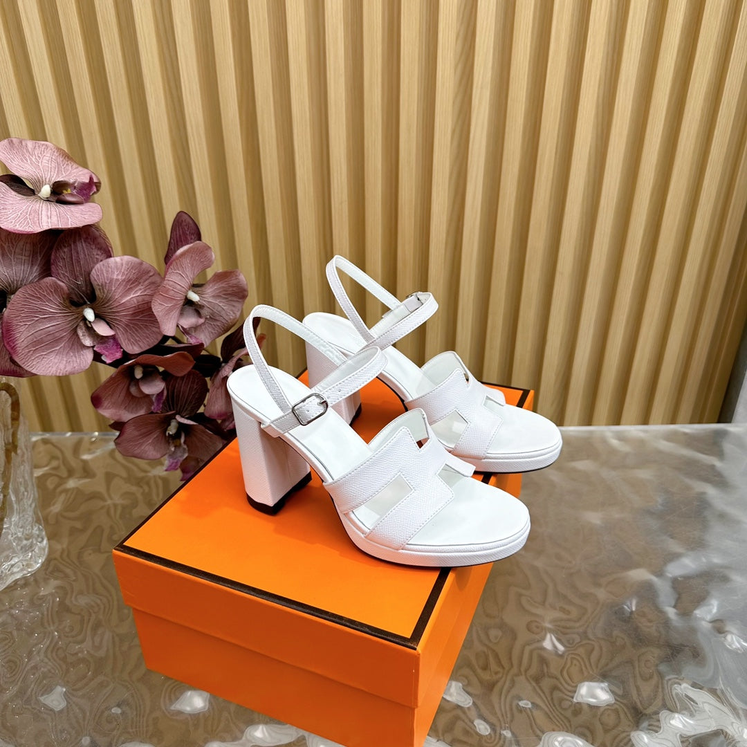 JAZZ 90 SANDAL IN WHITE CALFSKIN
