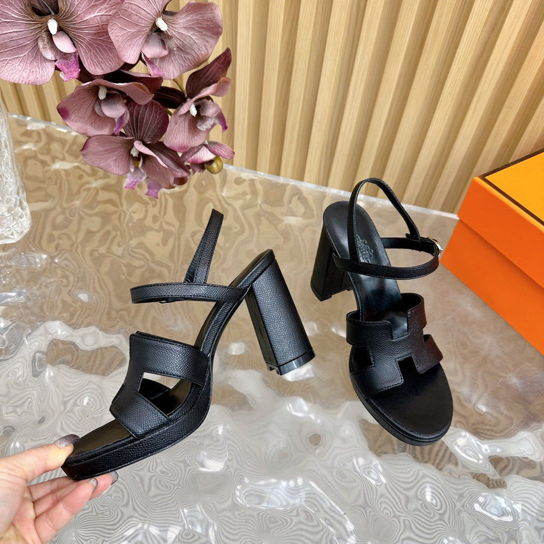 JAZZ 90 SANDAL IN BLACK CALFSKIN