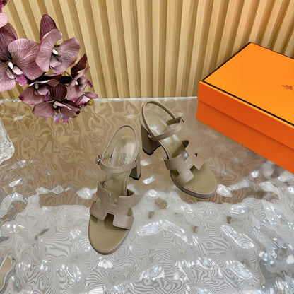 JAZZ 90 SANDAL IN WOOD BROWN CALFSKIN