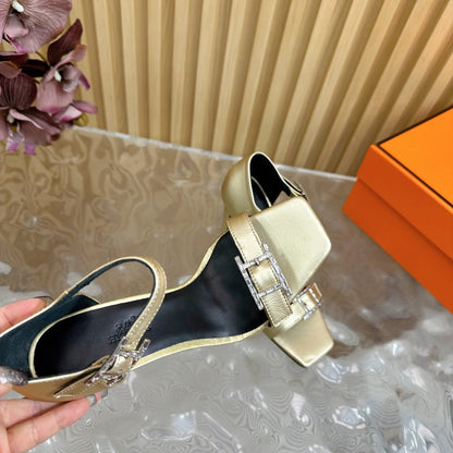 JULY SANDAL 105 MM IN LIGHT GOLD CALFSKIN