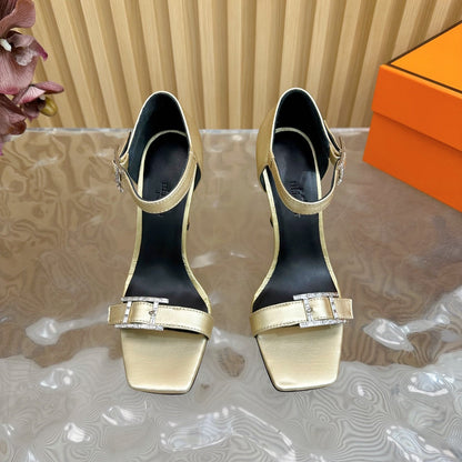 JULY SANDAL 105 MM IN LIGHT GOLD CALFSKIN