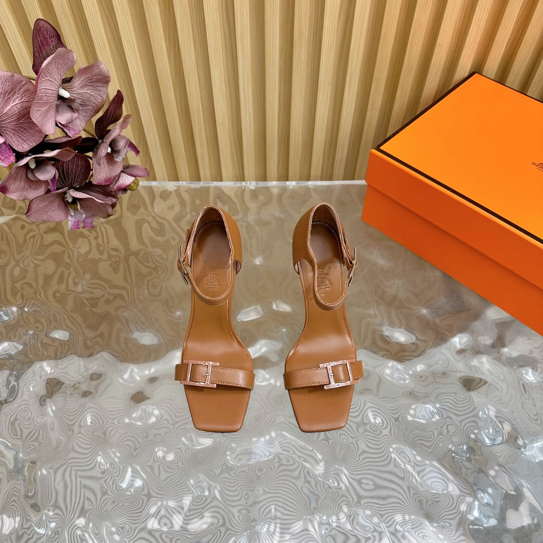 JULY SANDAL 105 MM IN BRONZE BROWN CALFSKIN