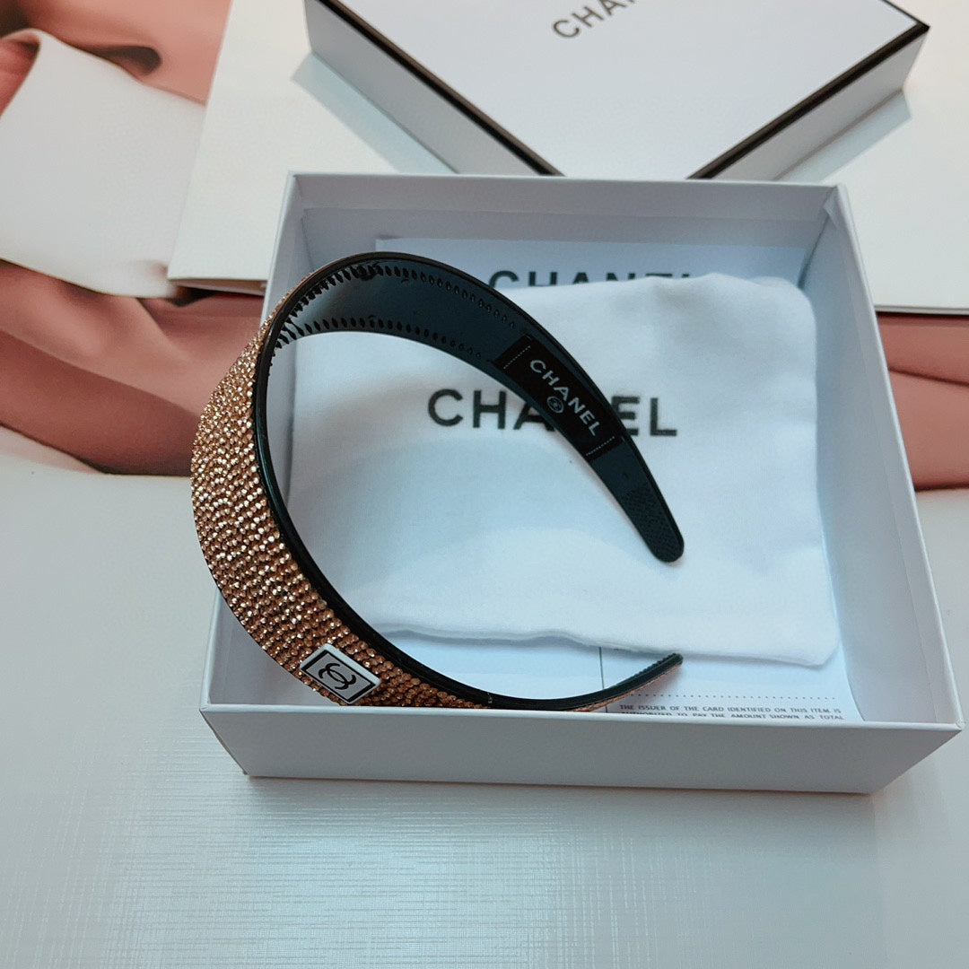 BROWN WITH CRYSTALS HAIRBAND RESIN FOR WOMEN 124677